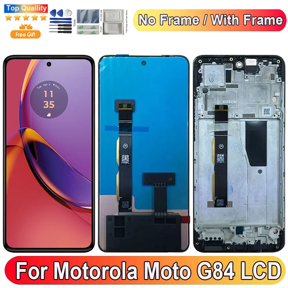 65-''モトローラモト-g84-液晶ディスプレイ画面タッチパネルデジタイザ交換部品モト-g84-スクリーンフレーム-xt2347