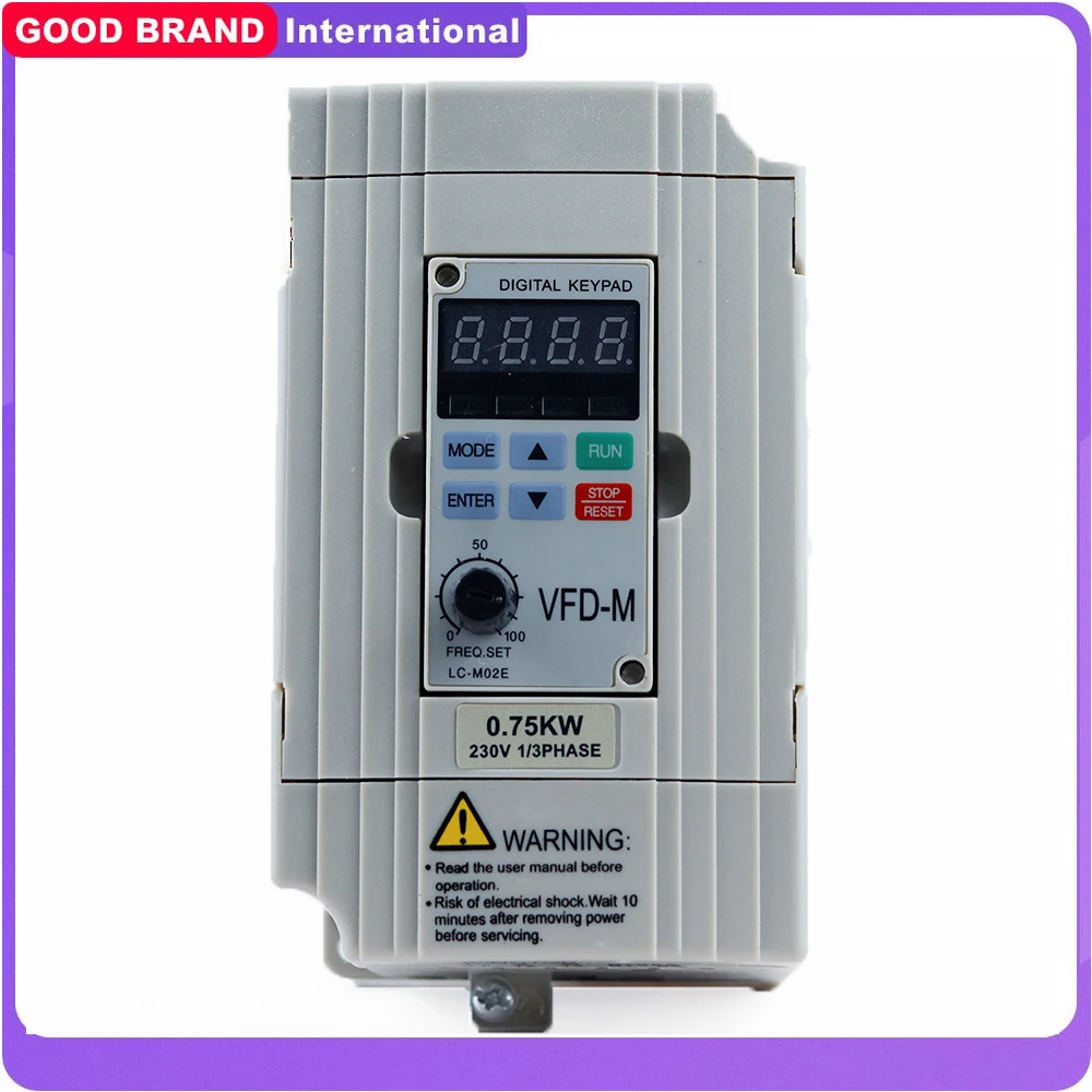 

NEW Adjust Speed VFD-M Series Ultra Low Noise Mini Three Phase 0.4KW/0.75KW/1.5KW 2.2KW 220/380V Inverter Low Frequency Inverter