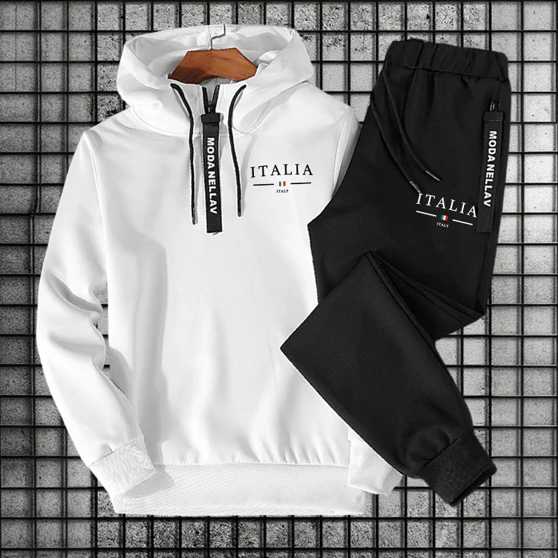 New 2026 Men's Tracksuit Casual Half Zipper Hoodie Sweatshirts Outdoors Sports Jogging Clothing Autumn Winter Fashion Streetwear