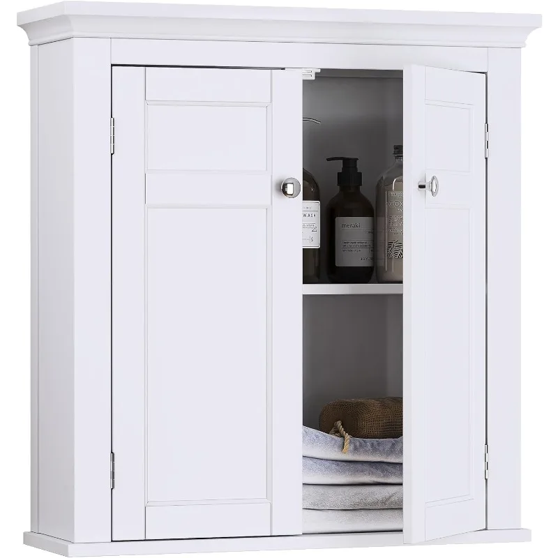 

Bathroom Cabinet Wall Mounted, Hanging Bathroom Storage Cabinet Over Toilet, Medicine Cabinet with Doors and Shelves