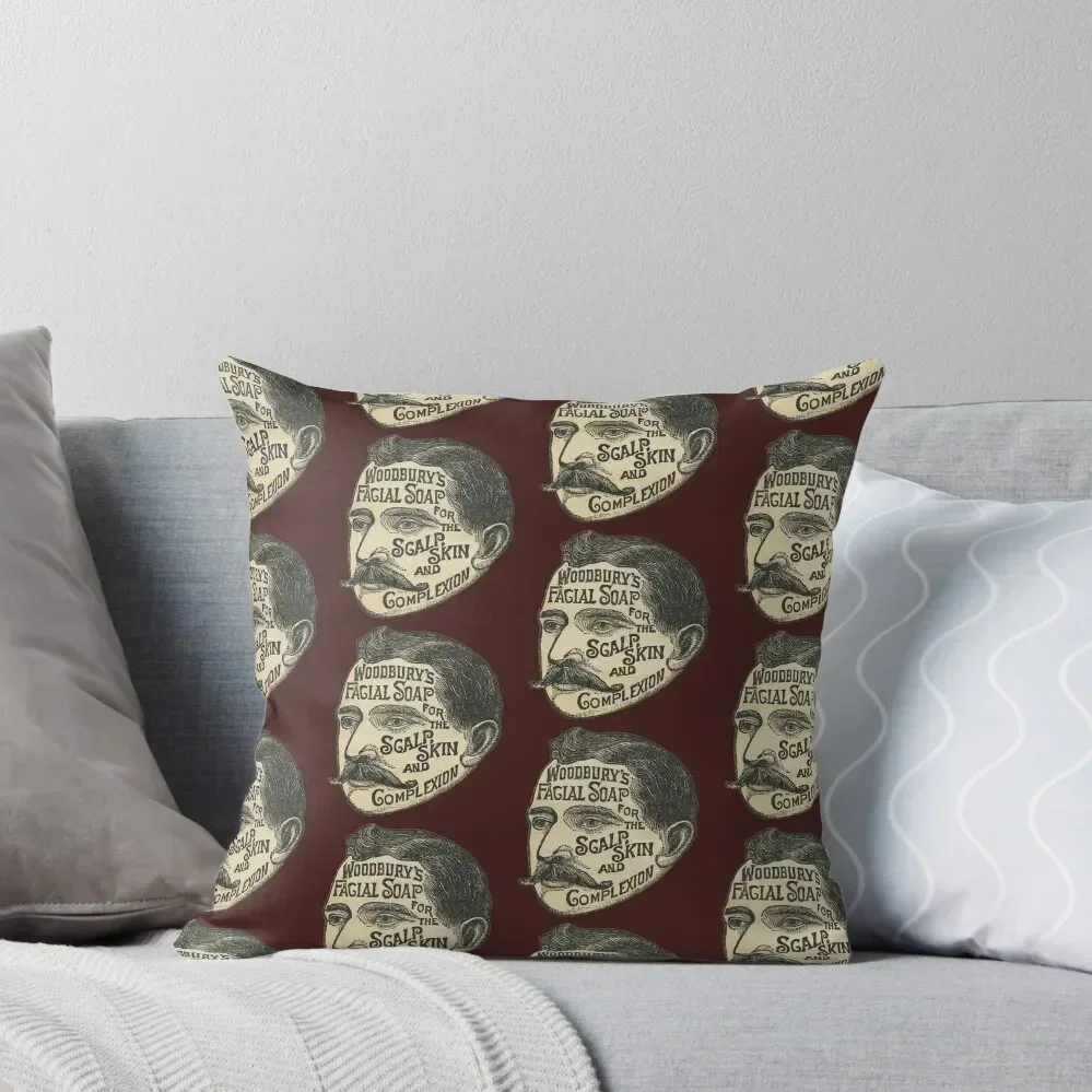 

Woodbury Facial Soap Vintage Mustache Ad Throw Pillow Cushion Cover For Sofa Decorative Cushion Pillows Aesthetic pillow