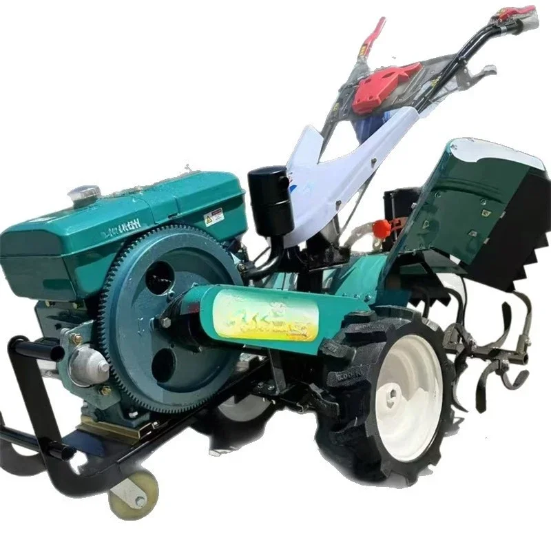 Engine micro tiller, four-wheel drive high-horsepower tillage scarifier, multi-purpose tillage lawn mower