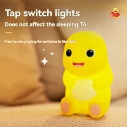 Miniso Milk Dragon Silicone Pat Lamp Soft Light Touch Sensor Bedside Night Childern Kid Sleep Accompany Light for Decor Gift