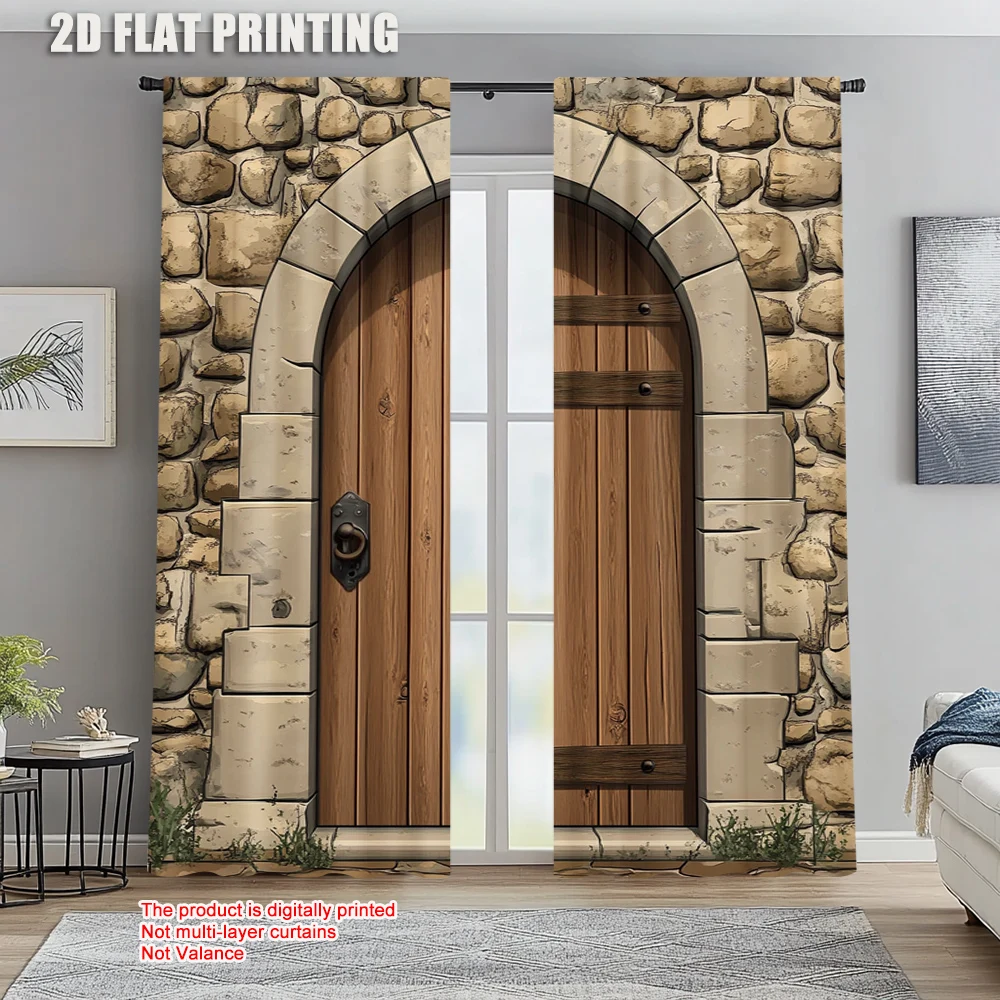 

2pc, Drapes Wine Cellar Entrance Fabric,Without Electricity Spring Party & Holiday Decor Suitable for aesthetic room decor