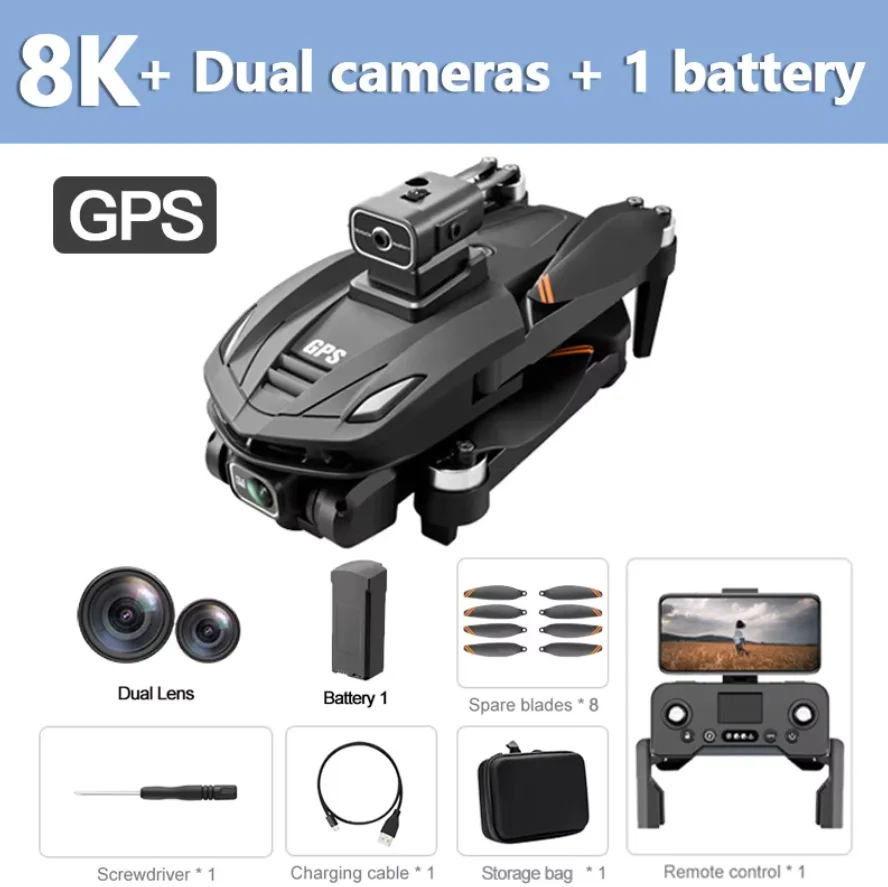 Lenovo GPS RC Drone 8K Professionele HD Luchtfotografie Laser obstakelvermijding Vliegtuig Quadcopter Drie-assige gimbal Dro