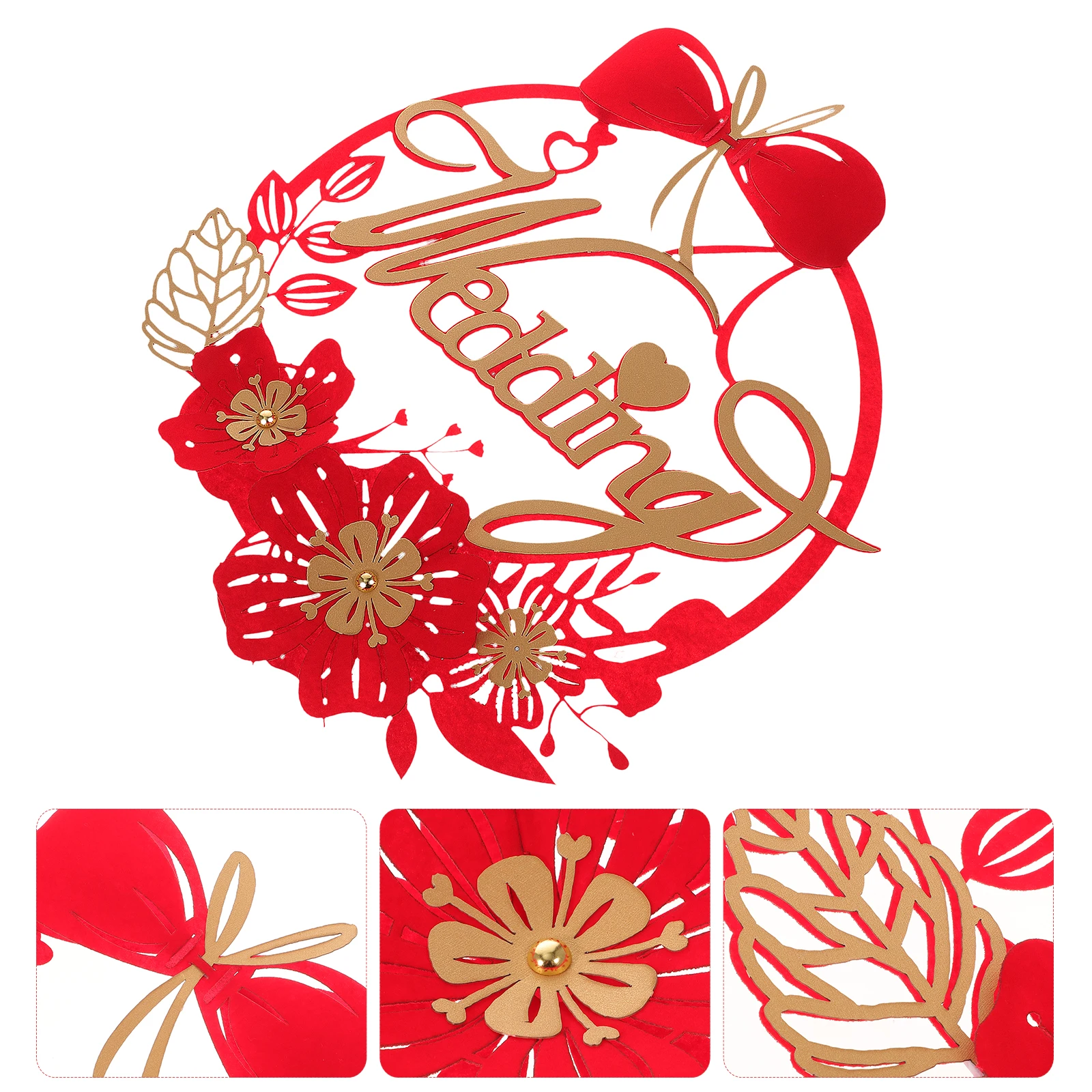 

Wedding Decal Stickers Chinese Style Wall Decor Red Xi Character Stickers Wedding Party Room Door Window Decoration