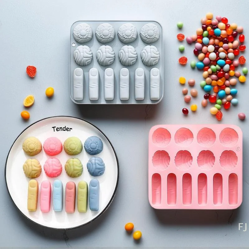 [YU] 14 تجويف الهالوين قطع إصبع الدماغ مقلة العين شكل قالب من السيليكون مناسبة DIY بها بنفسك قالب خبز حلوى الشوكولاتة للهالوين