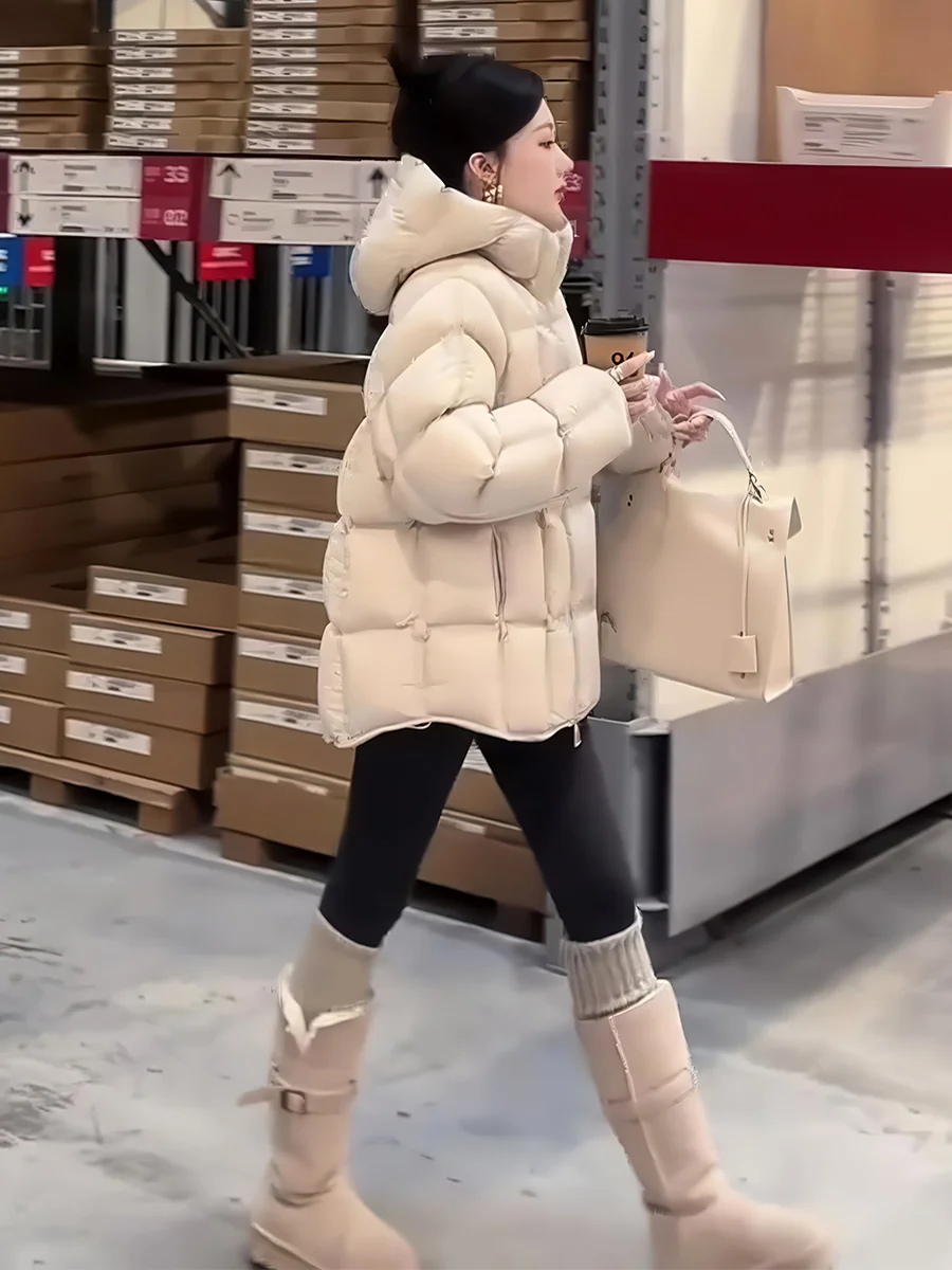 여성용 패딩 재킷 후드 브레드 슬레 코트 베이지 겨울 신상 출퇴근용 슬레 레귤러 슬레 롱 지퍼