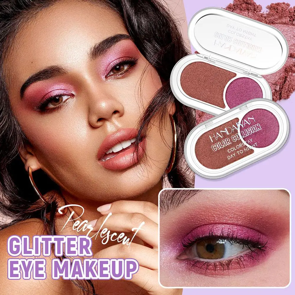 لوحة ظلال عيون لامعة مقاومة للماء ومقاومة للعرق باللون الأخضر والأزرق غير لامعة لهالوين بانك، مظهر مكياج جريء داكن