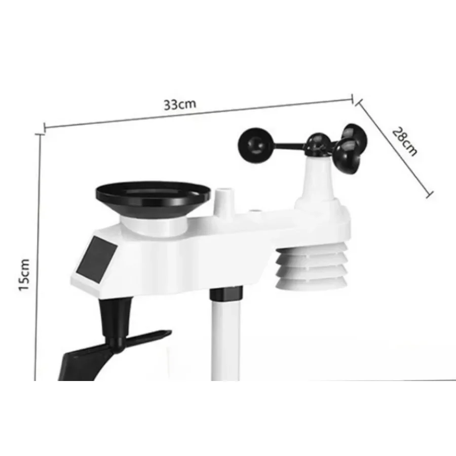 0320 Wireless Weather Station Large Digital Display Indoor Outdoor Thermo-hygrometer Rain Gauge Wind Speed 8 Channel Supports