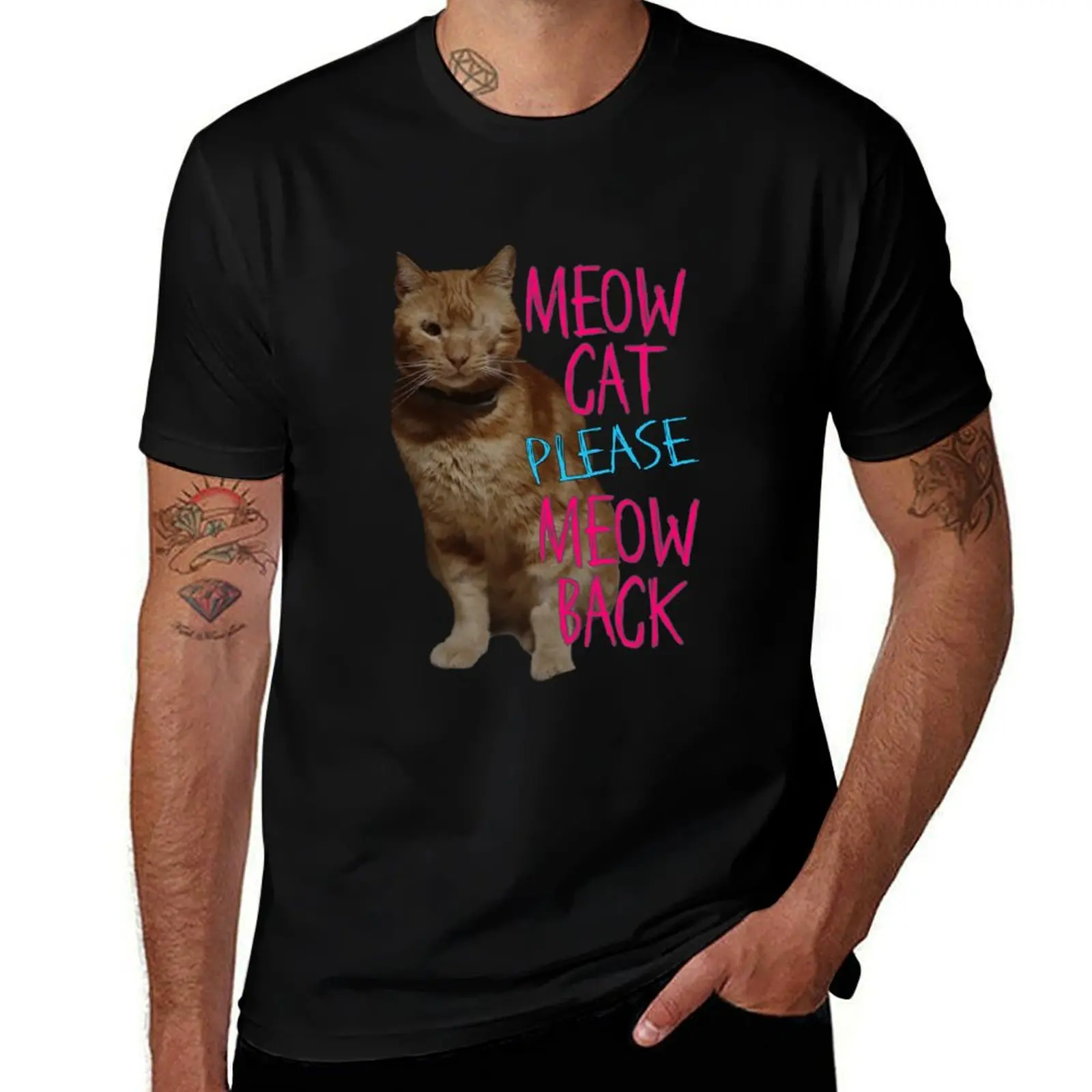 

Eurovision 2024 Baby Lasagna - Meow Cat Please Meow Back T-Shirt plain vintage graphic tee anime stuff mens t shirts