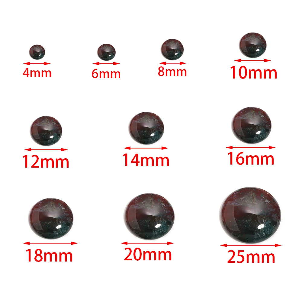 5-10pcs/lot Natural Stone Cabochon Beads Round Flatback Indian Agat Jade Cabochon For DIY Jewelry Making Rings Earrings Necklace