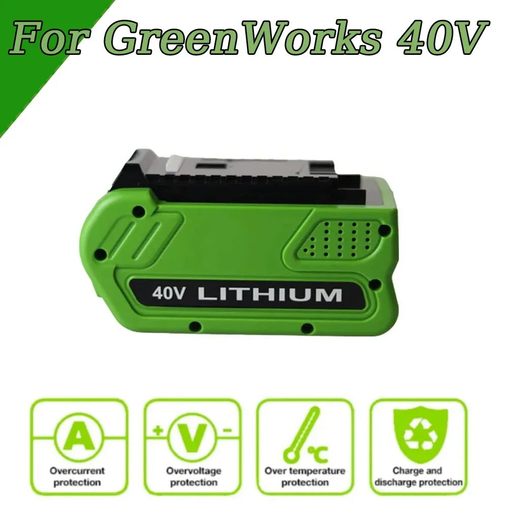 6000mAh 40V For GreenWorksLi-ion Replacement Battery 20302 20672 20202 20322 20262 29302 29463 Rechargeable Battery