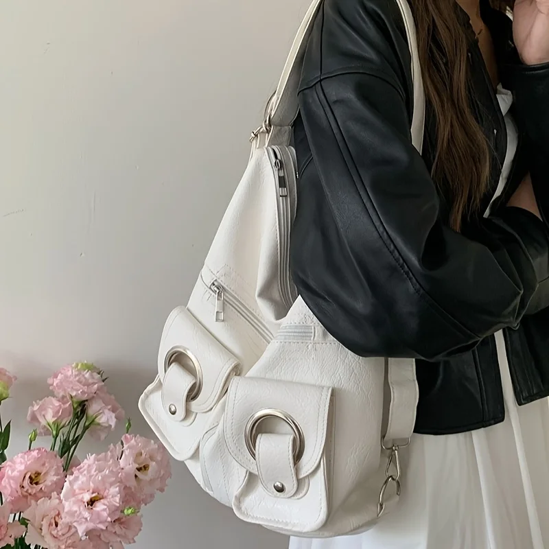 

Весенняя универсальная сумка через плечо из искусственной кожи, студенческий рюкзак большой вместимости для поездок на работу, школы, путешествий