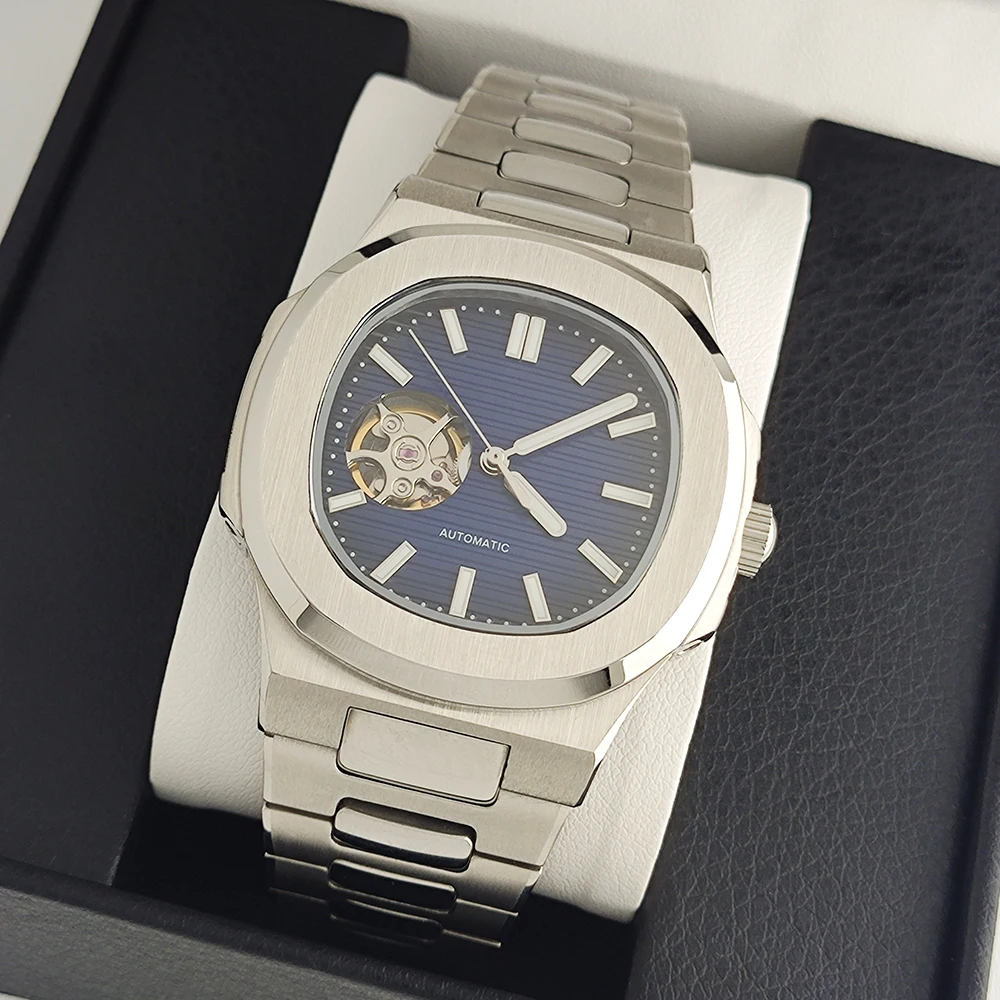 NH38 Movimento Nautilus 39mm Relógio Mecânico Automático Masculino vidro de safira Aço Inoxidável NH38 Relógio de Pulso À Prova D 'Água
