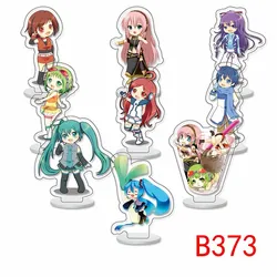 9Pcs/set 6CM Anime Hatsune Miku KAITO Figure Kawaii Q version Acrylic Standing Plates Model Toys Ornaments Gifts