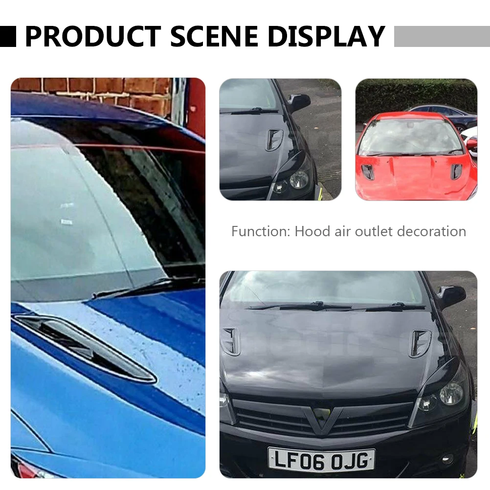 

1 Pair Car Hood Decoration Engine Cover Vent Sticker Outlet Bonnet Accessories Universal Side Vent Refit Supplies