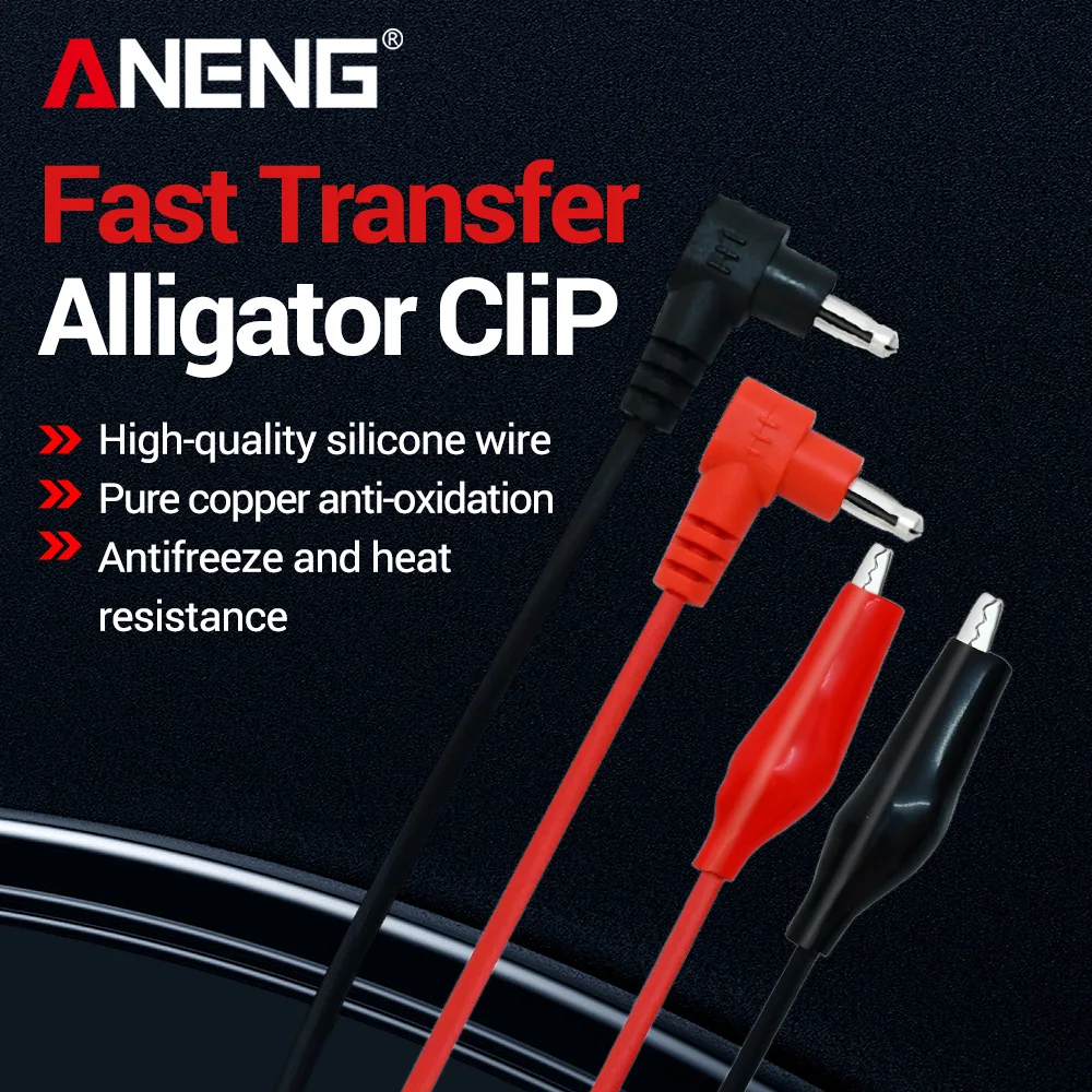 10A  Alligator Clip Wire Multimeter Universal ANENG Fast Transfer Alligator Clip Insulation Silicone Multi-functional Accessorie