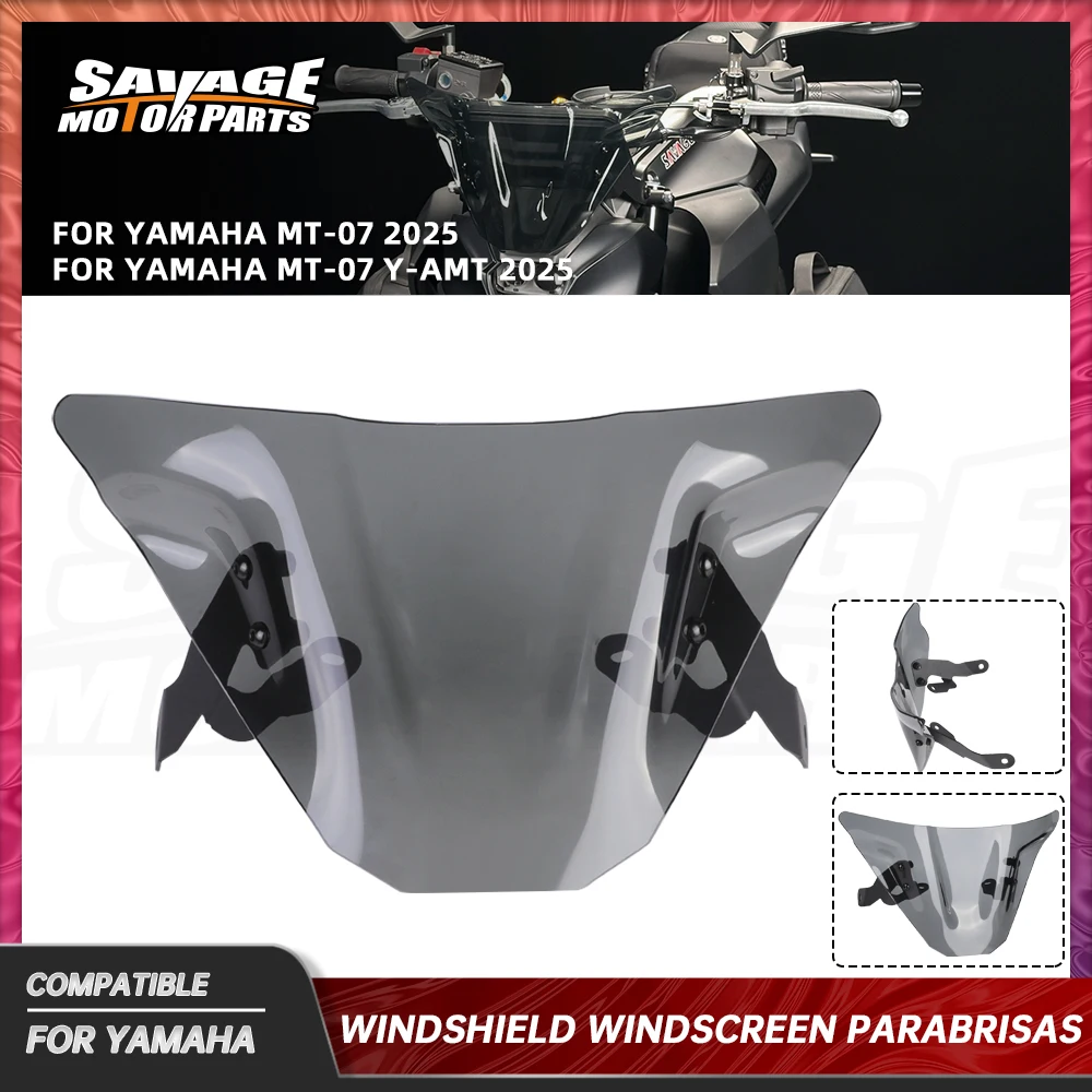 

MT07 2025 Windshield Windscreen For Yamaha MT 07 MT-07 Y-AMT Motorcycle Accessories Smoke Wind Deflectors Shield Pare-brise