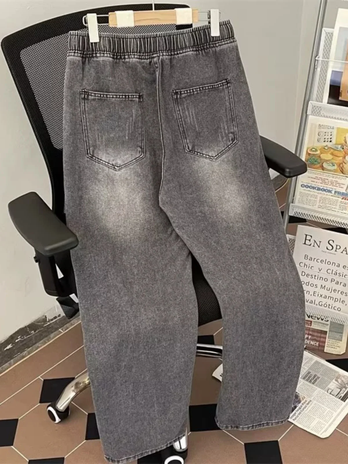 アメリカンレトロワイドレッグメンズジーンズ春秋トレンディルーズロングパンツハイストリートストレートレッグパンツカジュアルユーススレ