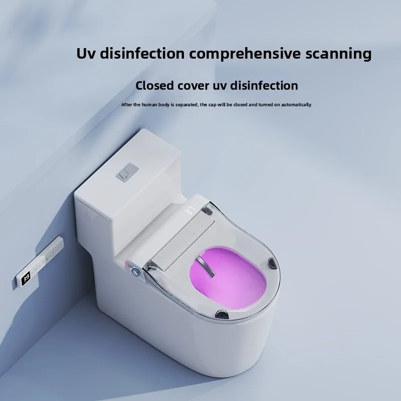 Smart Toilet Cover Short Automatic Lift Voice Control Foam Shield Instant Heating Cleaning for Home Bathroom