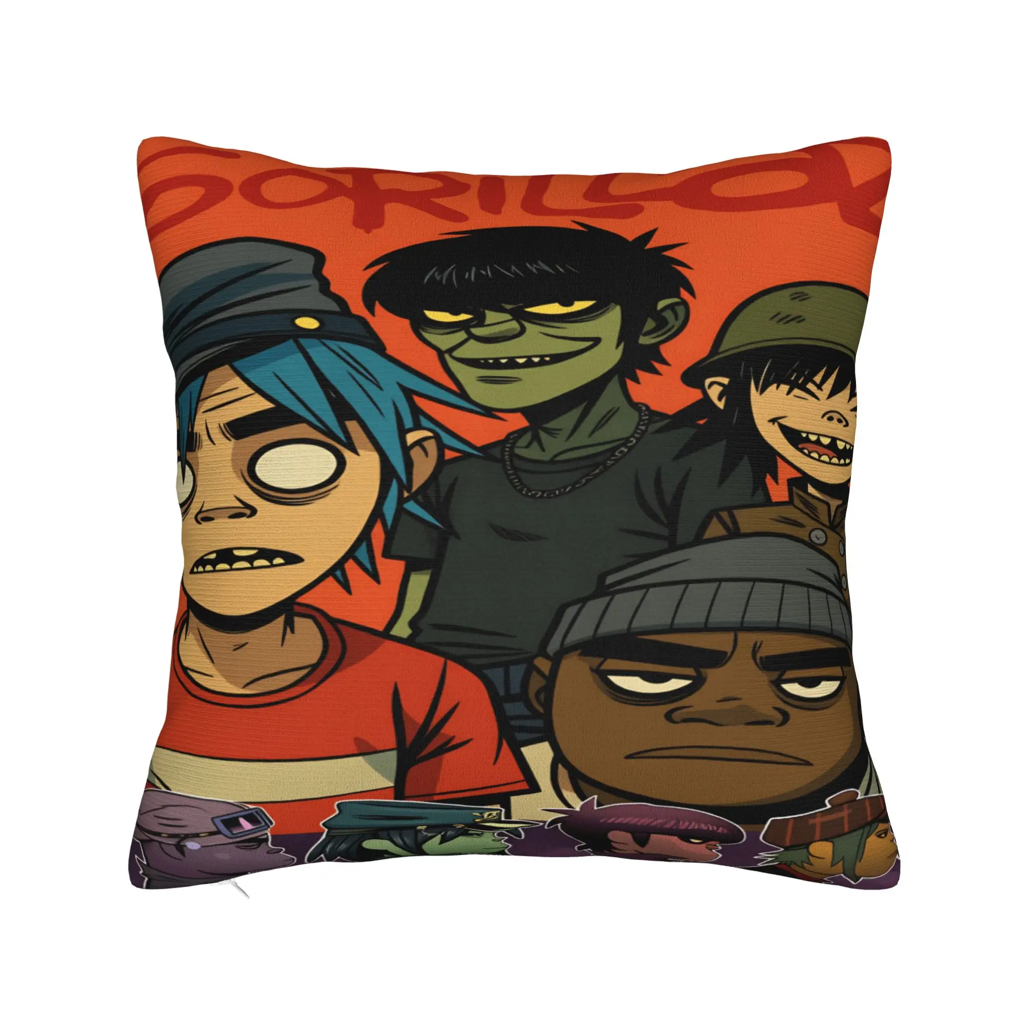 Music Bnad G-Gorillazs Pillow Case  Novelty Pillow Cover Print Pillowcases For Sofa Couch Bed Living Room