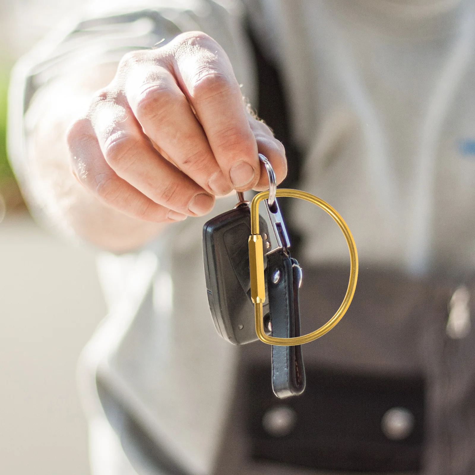 

4 шт. DIY брелоки латунный винтовой замок металлический плоский брелок кольца круглый брелок изготовление прочный безопасный латунный винт стопорное кольцо