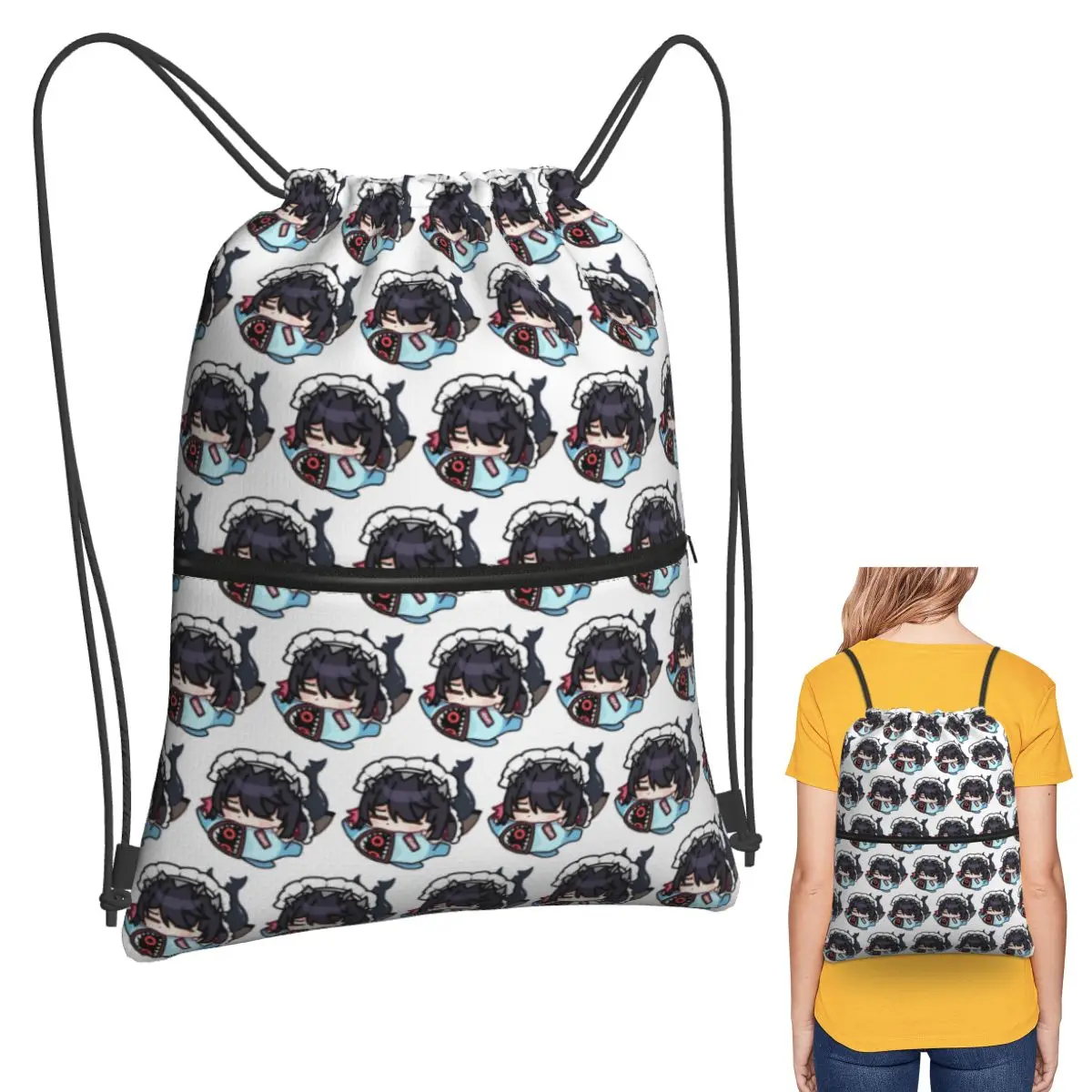 

Ellen Joe Guzi's Original Animation Zenless Zone Zero Anime Backpacks Casual Drawstring Bundle Pocket Sports Bag Book Bags