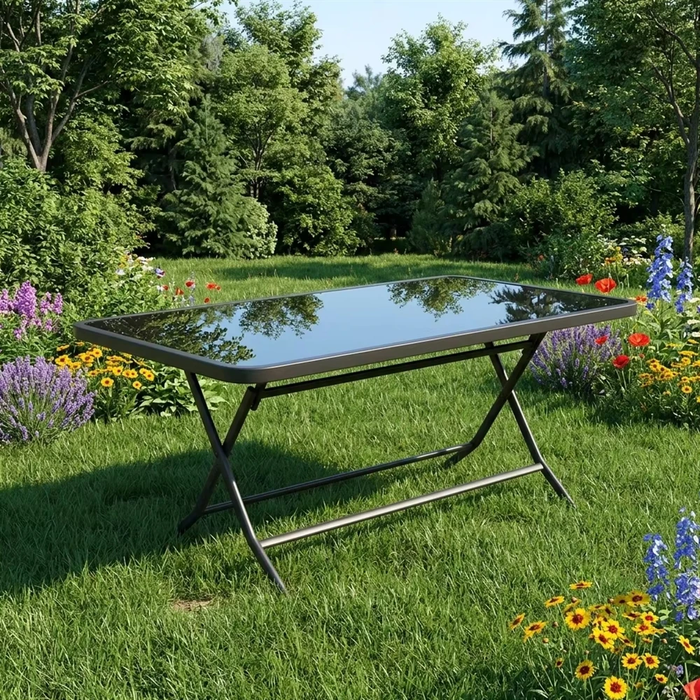 Modern Garden Furniture Portable Table Square Foldable Conference Indoor and Outdoor Kitchen for Restaurant Hotel