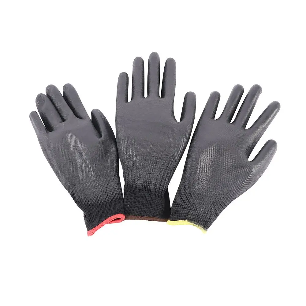 

6 Pairs PU Coated Workplace Grip Palm Coating Protection Work Glove Safety Gloves Garden Supplies