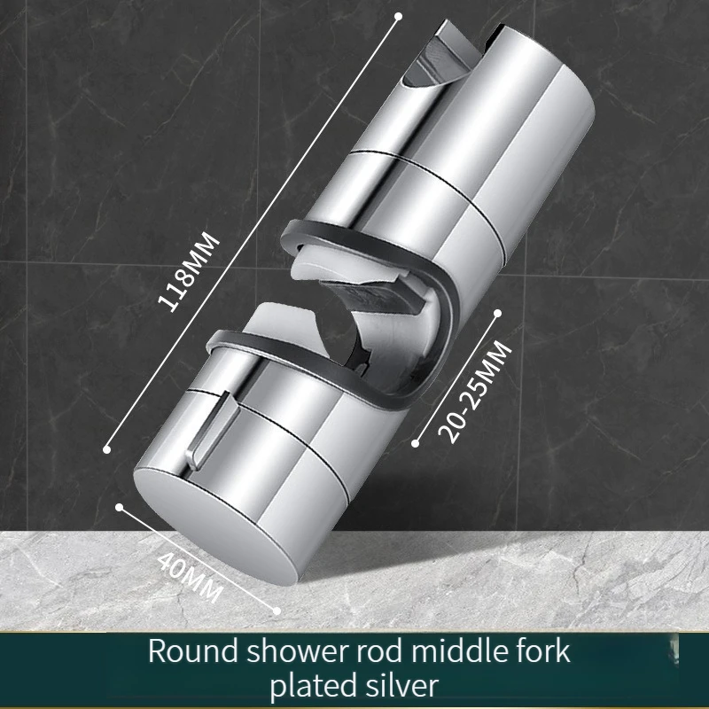 Universal Shower Head Holder Adjustable 18~25mm ABS Chrome Shower Rail Holder Bathroom Accessories Shower Mounting Brackets image 6
