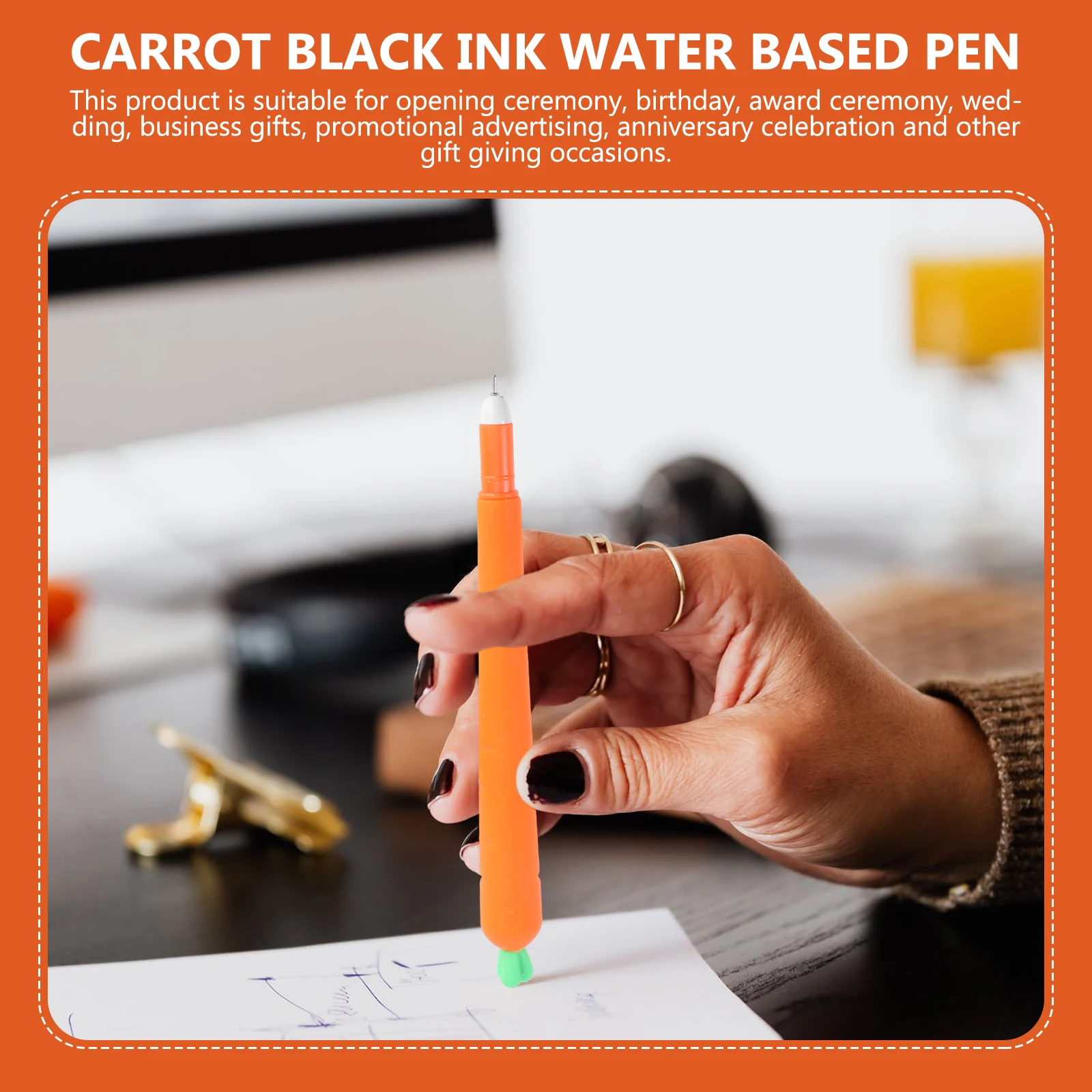 Carrot Gel Ink Pens Silicone Grip Refillable Smooth Writing For School Office Stationery Gift