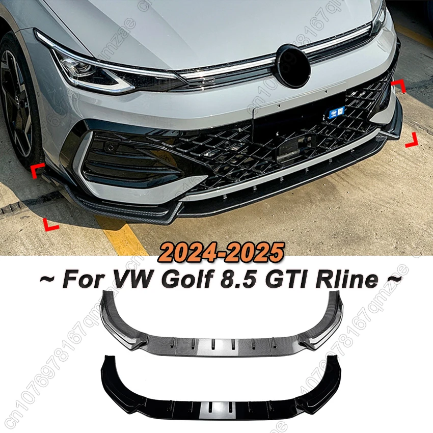 

Для Volkswagen VW Golf 8.5 MK8.5 GTI Rline 2024-2025+ Глянцевый черный автомобильный передний бампер, диффузор для губ, разветвители, защитная крышка, комплекты кузова