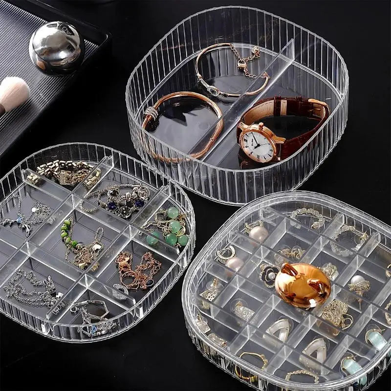 Jewelry Storage Box Earring Ring Necklace Brooch Holder Transparent Jewelry Display Box Necklace Classification Organizer