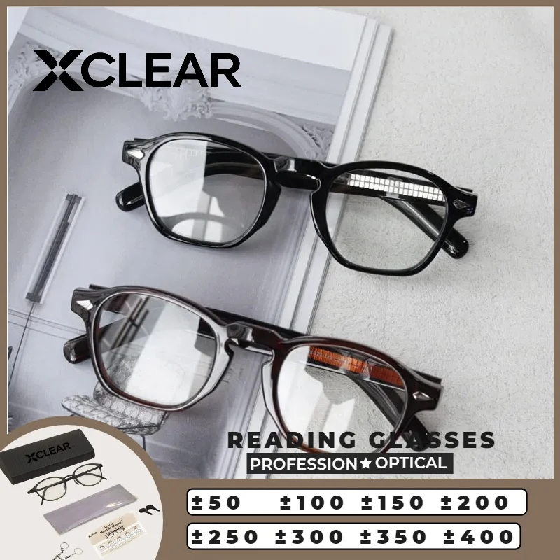 

XCLEAR Reading Glasses Browline Business Classic Light Optical Anti Blue Ray Myopia Progressive Prescription Eyeglasses