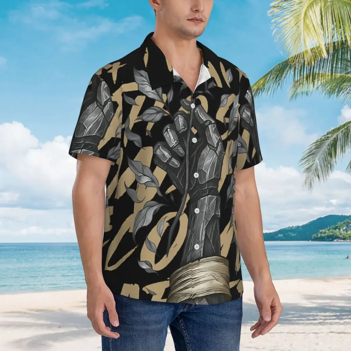 

Expedition 33 For Those Who Come After Hawaiian Shirts Casual Men Short Sleeve Shirt for Summer Beach Men's Button Tops