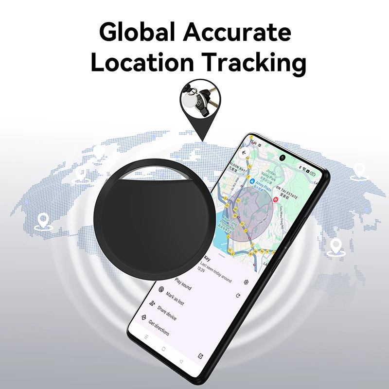 GPS Smart Tracker Tag Bluetooth Locator Anti-Lost Device Keys Pet Elderly Kids Finder Work with Android Google Find My
