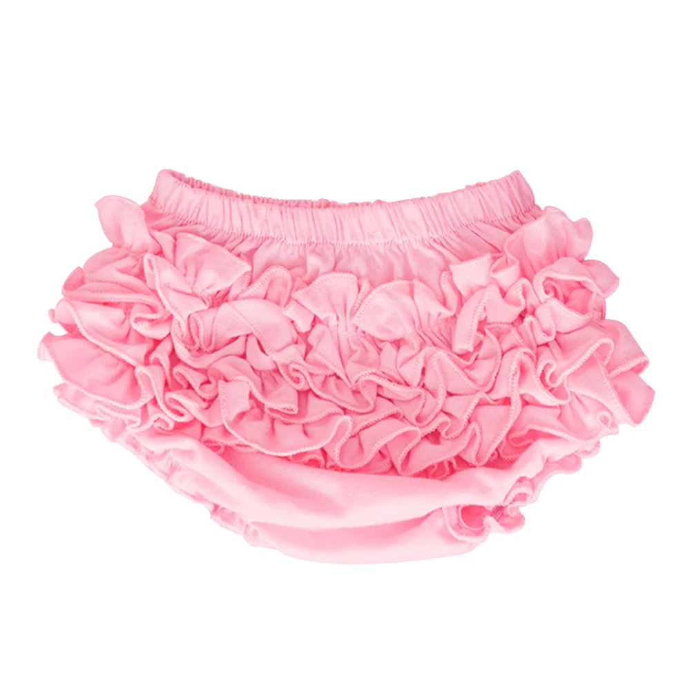 

Baby Girl Pure Cotton Ruffle Lace Pink Diaper Cover Halloween Size Comfortable Pants Bloomers Baby Girl Pants