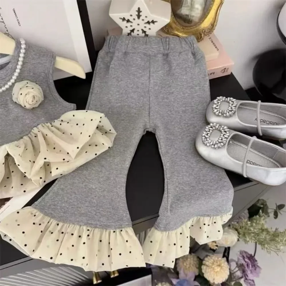 Bear Leader صيف جديد بنات جولة الرقبة سترة دون أكمام + السراويل متوهج 2 قطعة مجموعة الأطفال أزياء ملابس كاجوال 3-7 سنوات #4