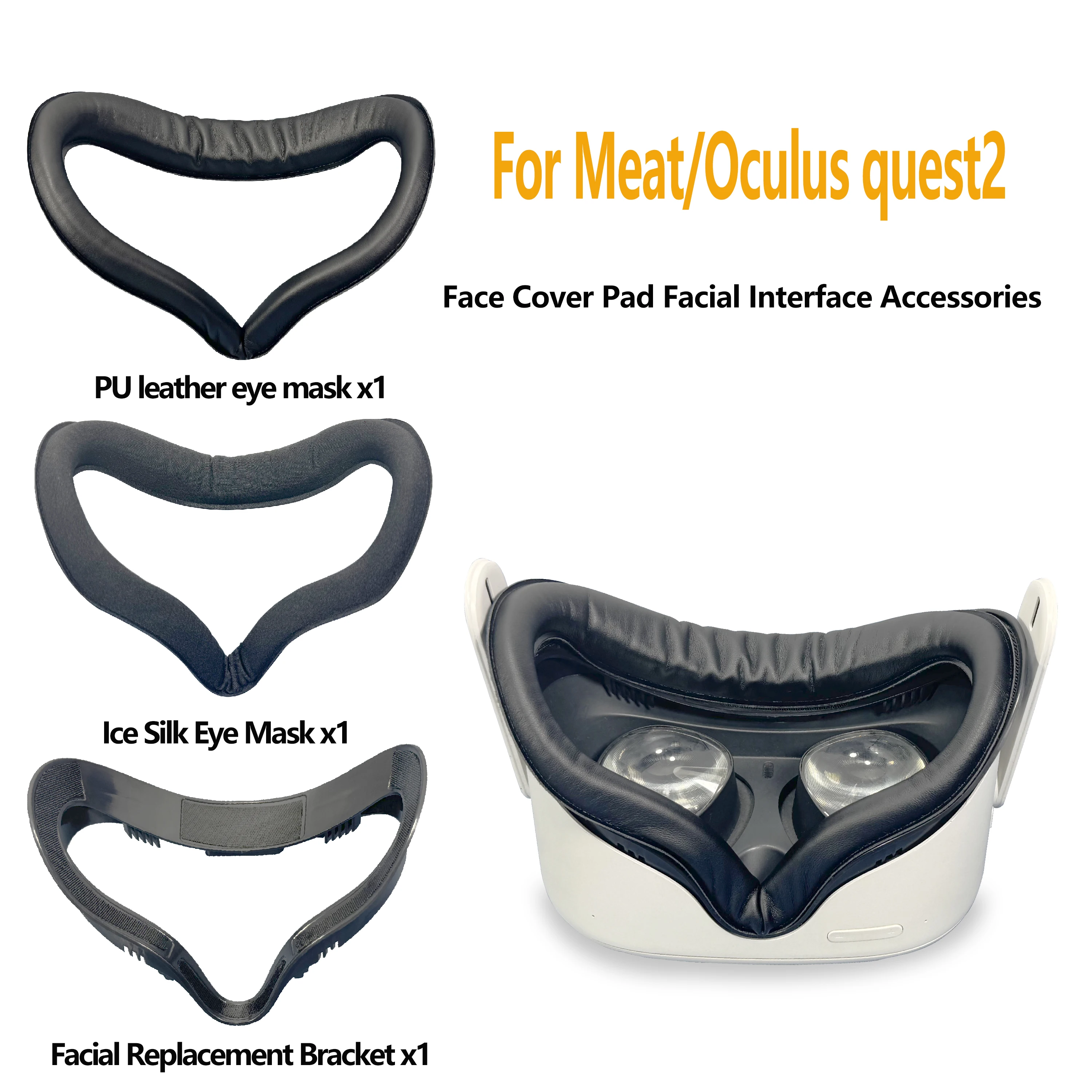 Para oculus quest 2 capa facial almofada do plutônio interface facial caso capa kit suporte almofada de olho para oculus quest 2 acessórios