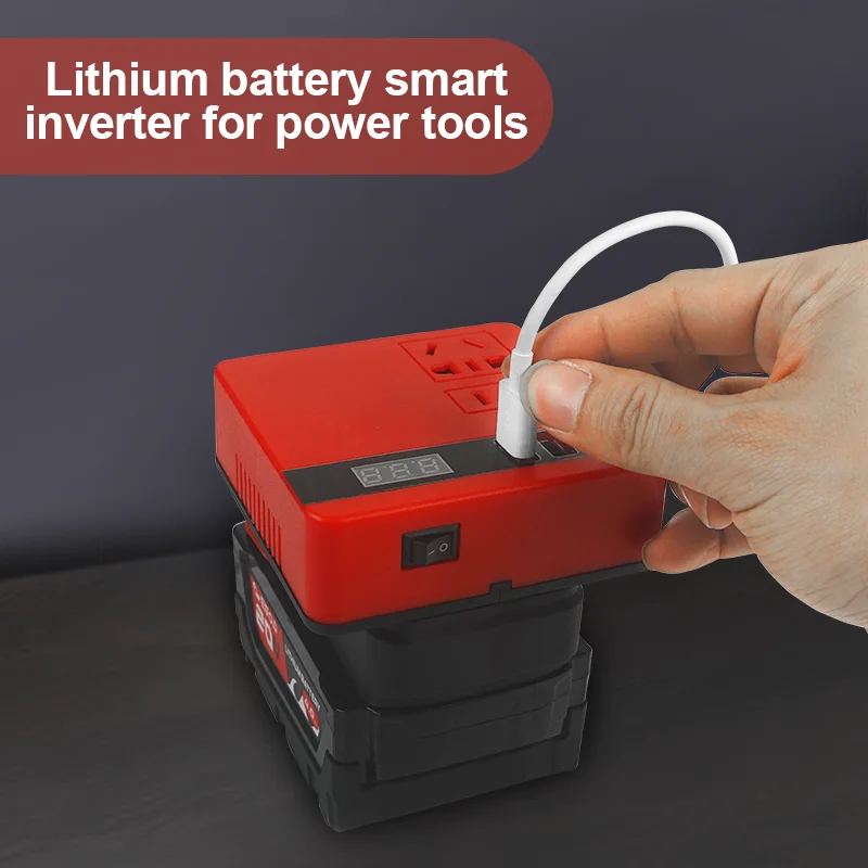 ForMilwaukee EGOD Lithium Battery Inverter 110V/220V Power Bank Multi-Function Household Smart Transformer Outdoor Work Inverter