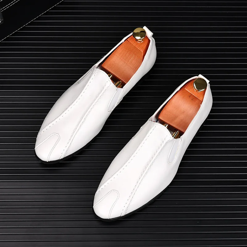 فاخر الجدة مصمم جديد الرجال الأبيض المرقعة الأحذية الجلدية الذكور فستان الزفاف حفلة موسيقية العودة للوطن أكسفورد الأحذية حجم 38-44 #4