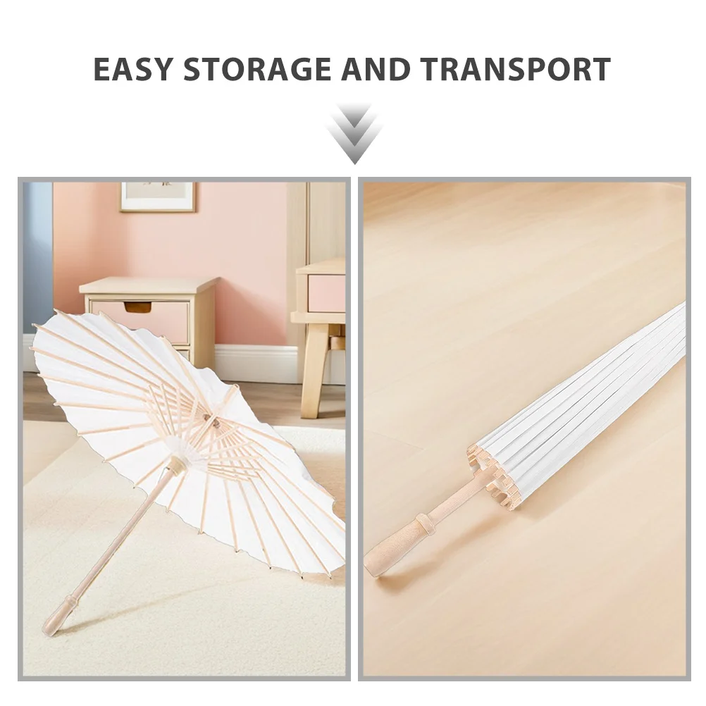 6 قطعة مظلات ورقية زيتية بيضاء مظلة صينية تقليدية لزينة الزفاف وحفلات الزفاف والمناسبات الخارجية على الطراز الياباني