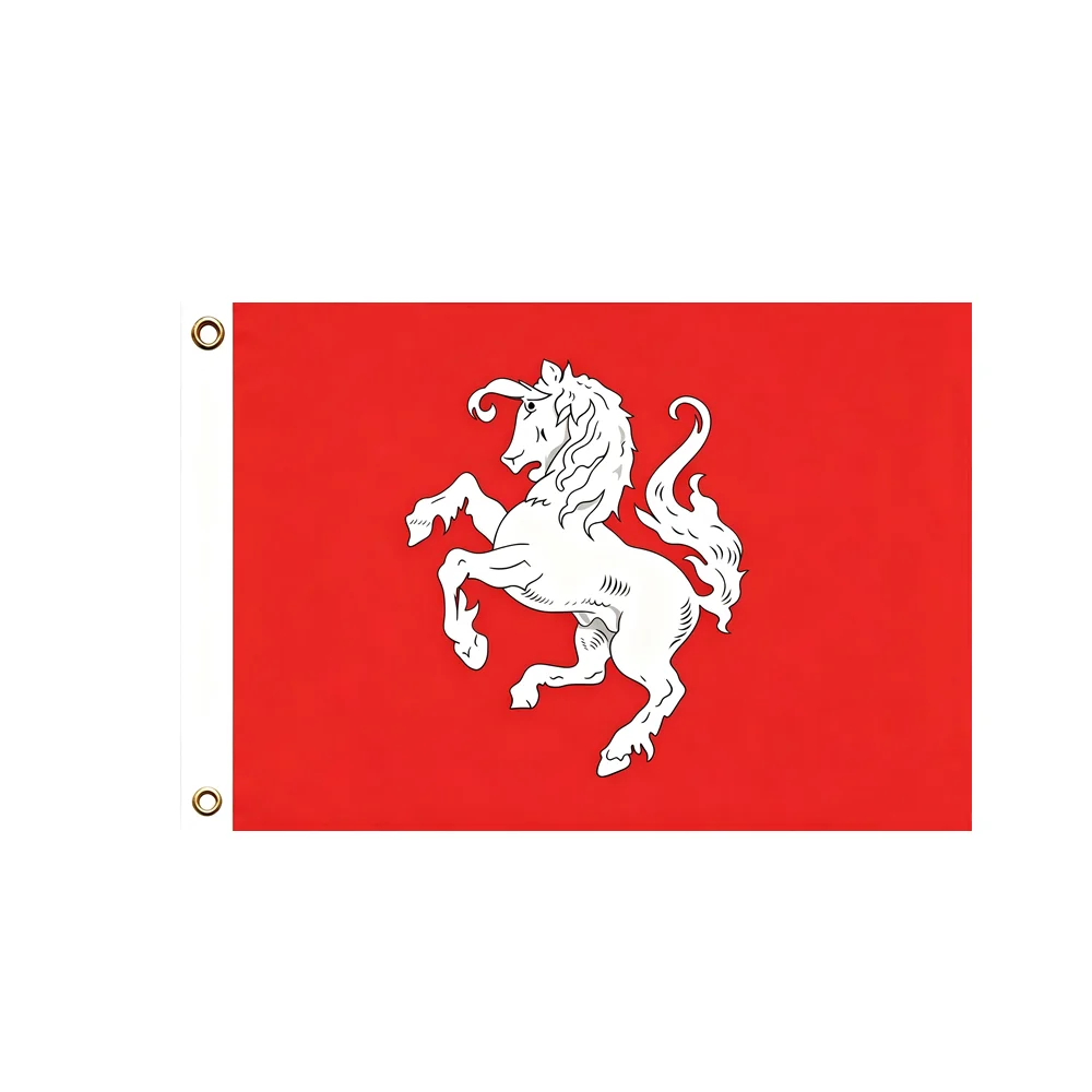 Bandera Heraldica de Caballo Blanco en Relieve 2x3ft 3x5ft, Estandarte Medieval de Poliéster para Colgar en Jardín, Pared Exterior, Cueva del Hombre, Decoración de Dormitorio