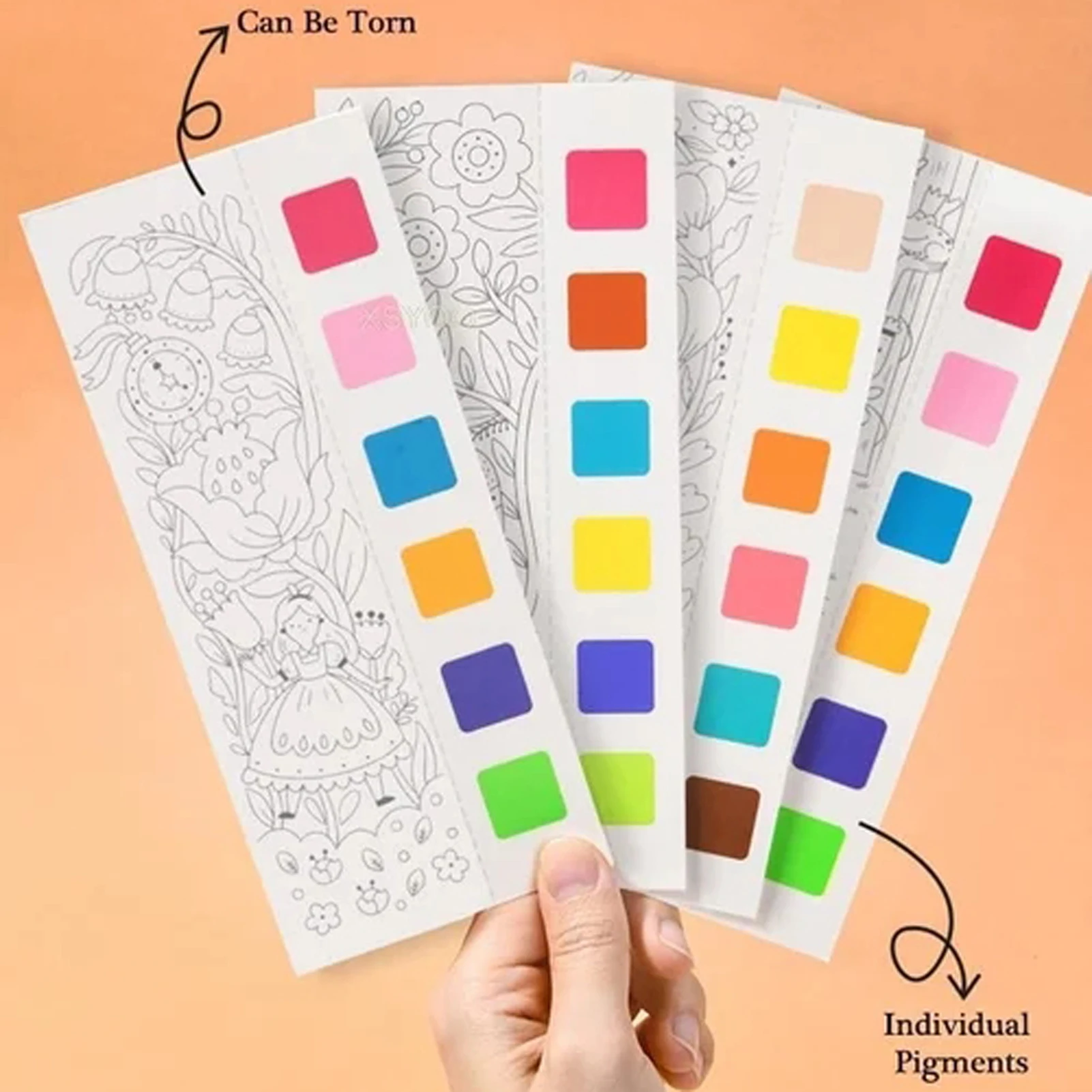 Creative Colorful Painting Books Used as Bookmarks after Painting Art Supplies for DIY Creations