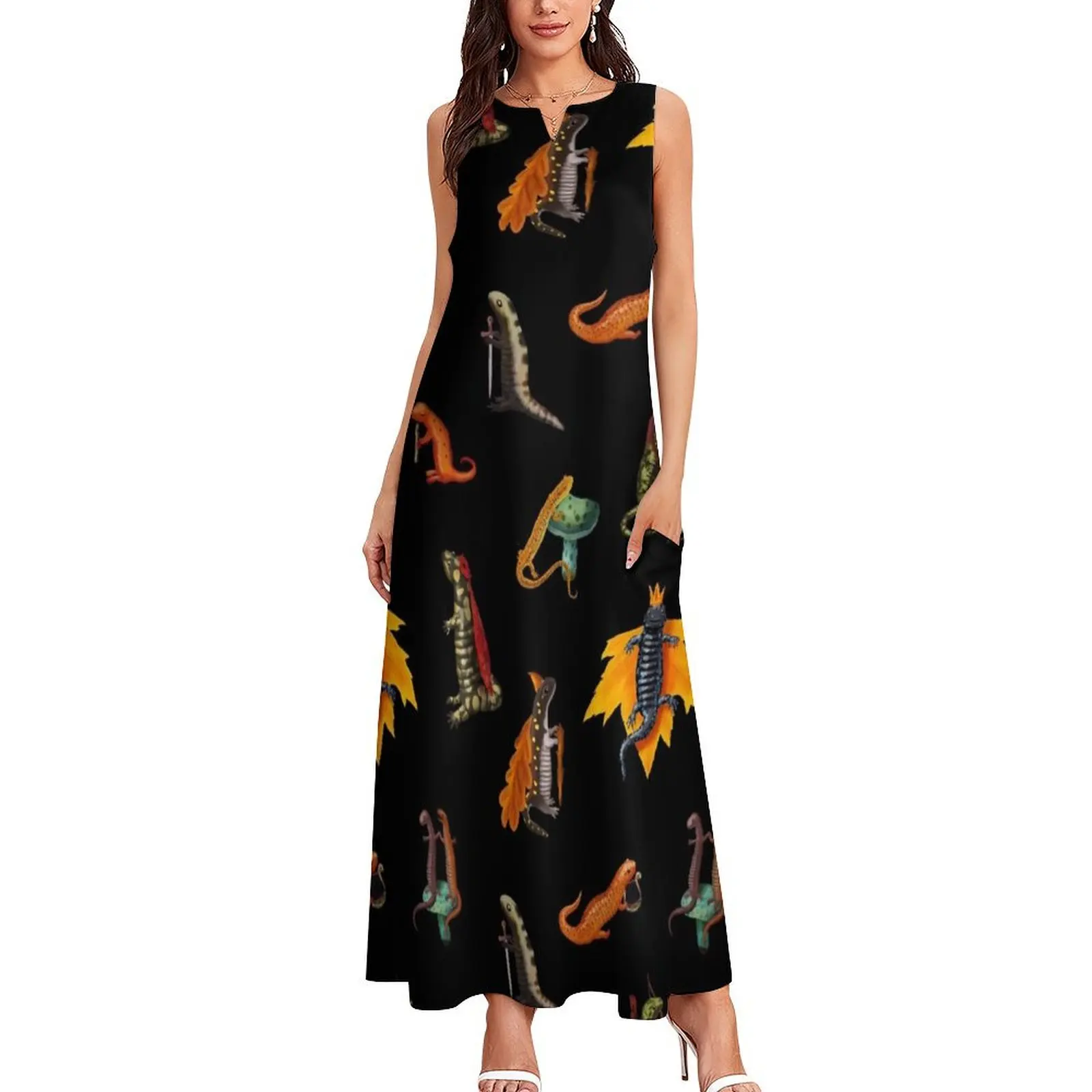 Medieval Salamanders and Newts Long Dress women's summer dresses 2025 evening dresses women luxury woman party dress Dress