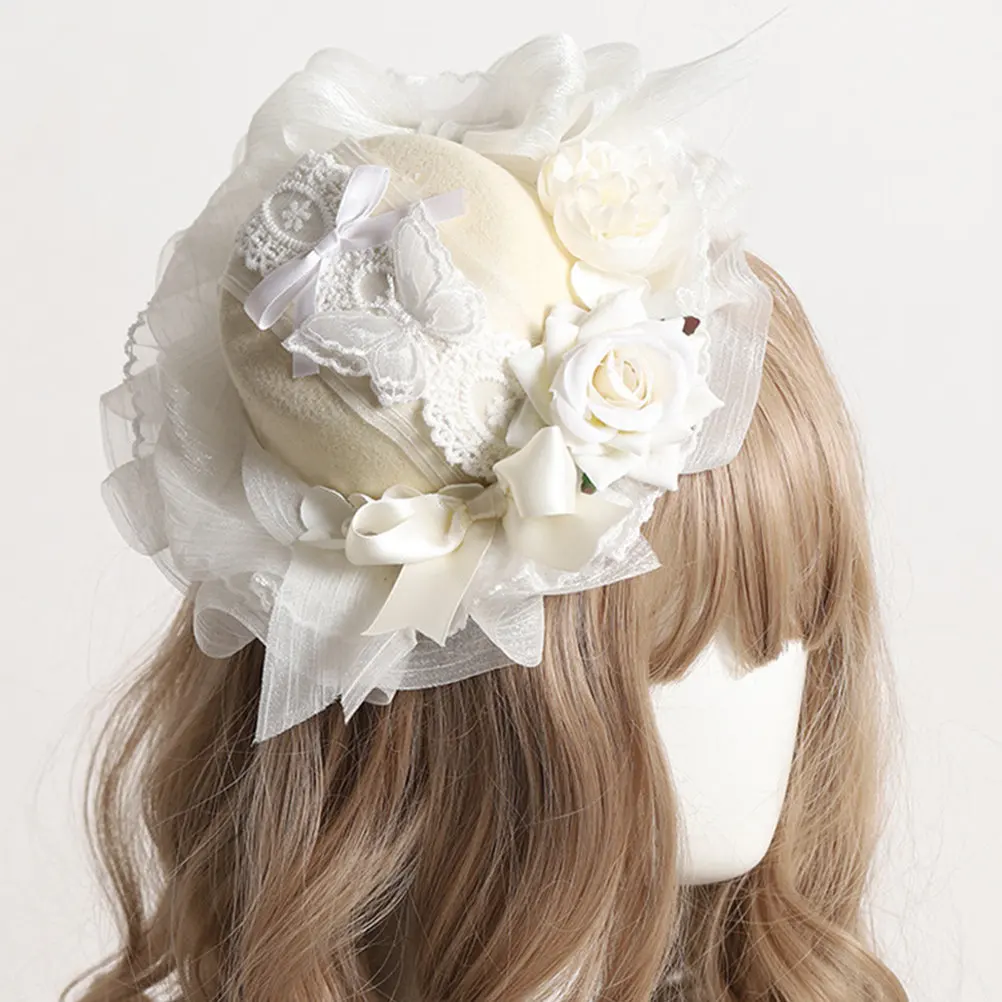 4 Piezas de Sombreros Formales Pequeños, Sombreros para Manualidades, Pasadores para el Cabello, Accesorios Decorativos, Mini Sombreros de Bombín para Fiestas de Té