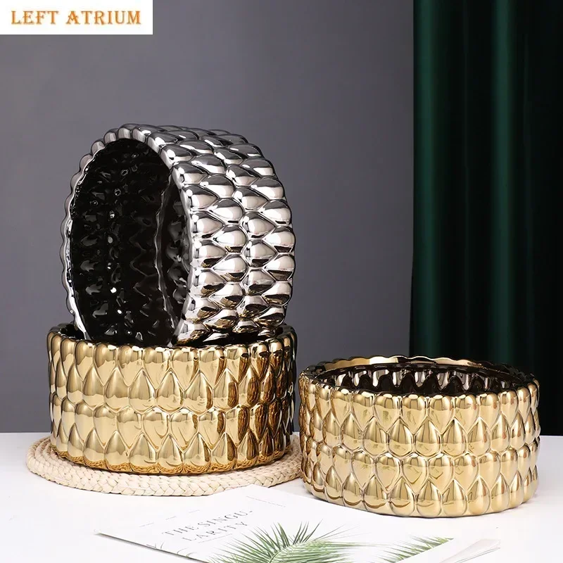 

Electroplated Ceramic Flower Pot Succulent Pots Gardening Supplies Plant Pots Garden Pots Planters Decoration Crafts Flower Vase