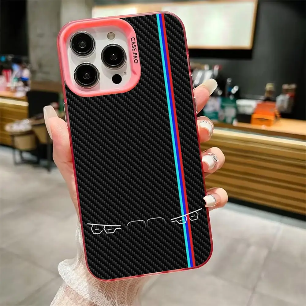 Cool car lights carbon fiber pattern phone case is suitable for iPhone17 16 15 14 13 12 11ProMax shockproof and anti-fingerprint - náhled 3