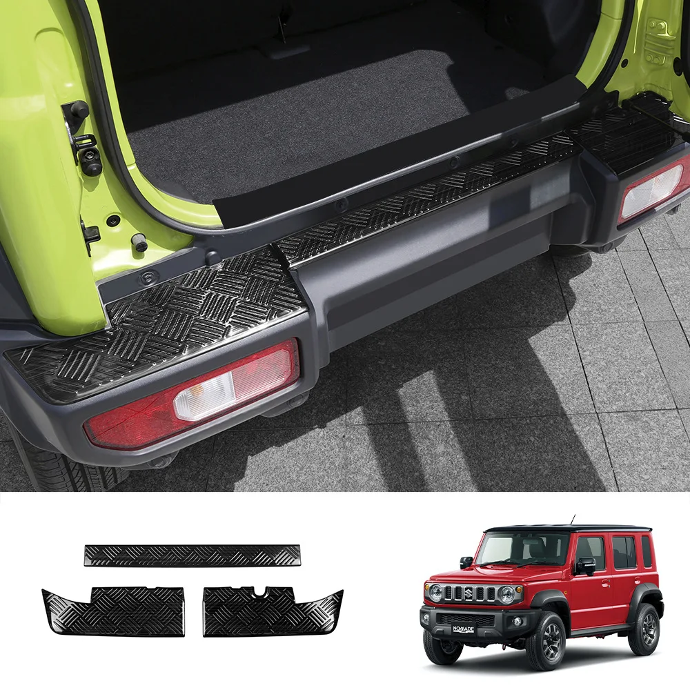 

Для Jimny JC74 JB74 2025 задний багажник автомобиля, встроенная защитная пластина, защита заднего бампера, декоративная полоса, наклейки, автоаксессуары